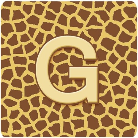 Carolines Treasures Carolines Treasures CJ1025-GFC Monogram - Giraffe Foam Coasters Initial Letter G; Set - 4 CJ1025-GFC